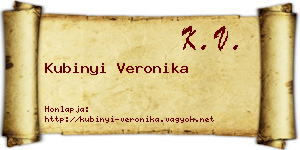 Kubinyi Veronika névjegykártya